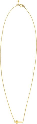 Simplex Horizontal Cross Pendant Necklace, Sterling Silver, White in Kuwait