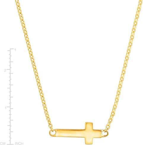 Simplex Horizontal Cross Pendant Necklace, Sterling Silver, White in Kuwait