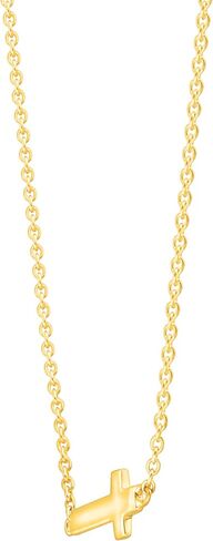 Simplex Horizontal Cross Pendant Necklace, Sterling Silver, White in Kuwait