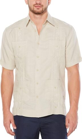 Cubavera Men's Four-Pocket Mini Pintuck Embroidered Short Sleeve Guayabera Shirt in Kuwait