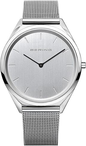 ساعة بيرينغ للجنسين انالوج كوارتز رفيعة للغاية مع حزام من الفولاذ المقاوم للصدأ وكريستال الياقوت 17039-XXX in Kuwait