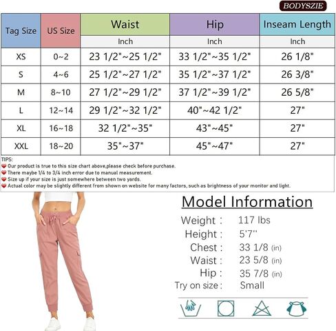 MISS MOLY Women's Hiking Cargo Pants Joggers Lightweight Quick Dry Casual Sweatpants Elastic Waist Button Pockets in Saudi Arabia
