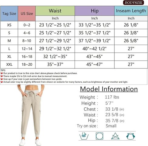 MISS MOLY Women's Hiking Cargo Pants Joggers Lightweight Quick Dry Casual Sweatpants Elastic Waist Button Pockets in Kuwait