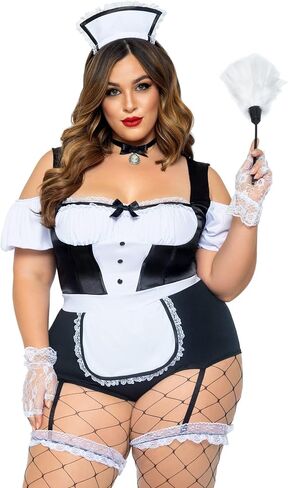 زي Leg Avenue للسيدات مكون من 3 قطع من Foxy Frenchie Maid مع بدلة وقلادة وقطعة للرأس in Saudi Arabia