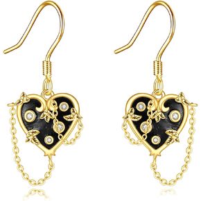 14K Gold Pearl/Sunflower/Celtic Knot/Cat/Witches Heart Earrings Pearl Jewelry Cultured Freshwater Pearl Gifts for Women Girls Mother's Day Gift for Wife