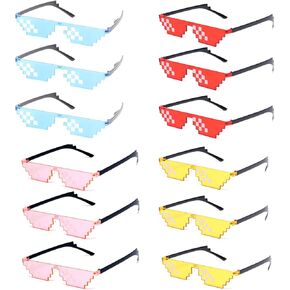 نظارات شمسية من LA GAMBETA FASHION مكونة من 12 قطعة من 4 ألوان من Thug Life نظارات فسيفساء نظارات شمسية بدون مزارع للحفلات in Kuwait