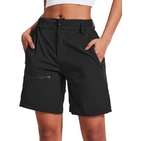 COOrun Womens Hiking Cargo Shorts Quick Dry Summer Half Pants Golf Travel Athletic 8"/7" Length Shorts with Zipper Pockets