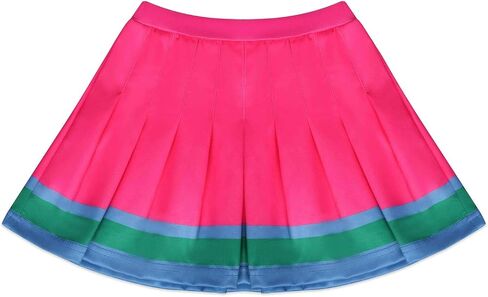 Zombies Cheerleader Costume for Girls Rose Dress Two Cheerleader Pom Poms Matching Hair Rope in Saudi Arabia