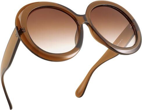 FEISEDY Oval Oversized Trendy Sunglasses Women Men Stylish Retro Big Frame Vacation Sun Glasees UV400 Protection B0017 in Saudi Arabia