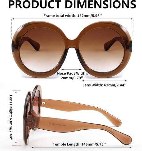 FEISEDY Oval Oversized Trendy Sunglasses Women Men Stylish Retro Big Frame Vacation Sun Glasees UV400 Protection B0017 in Saudi Arabia