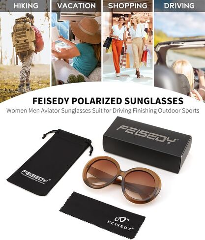 FEISEDY Oval Oversized Trendy Sunglasses Women Men Stylish Retro Big Frame Vacation Sun Glasees UV400 Protection B0017 in Saudi Arabia