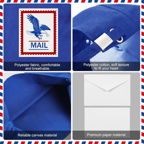 Hicarer Mailman Costume Adult Mail Carrier Costume Kit Halloween Costume for Adults Career Cosplay Halloween Postal Costume in Saudi Arabia