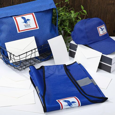 Hicarer Mailman Costume Adult Mail Carrier Costume Kit Halloween Costume for Adults Career Cosplay Halloween Postal Costume in Saudi Arabia