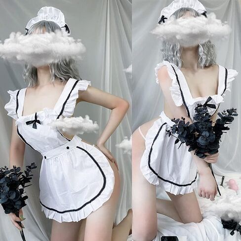 SINROYEE Sexy maid costume Bras for women Sexy cosplay Outfits Panties sets for women Lovely in Kuwait
