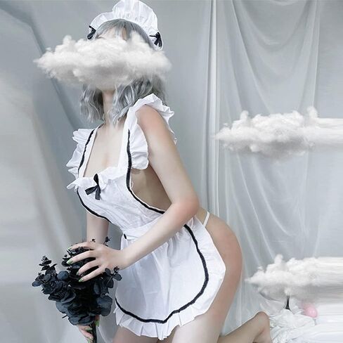 SINROYEE Sexy maid costume Bras for women Sexy cosplay Outfits Panties sets for women Lovely in Kuwait