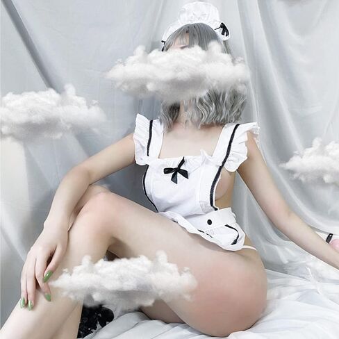 SINROYEE Sexy maid costume Bras for women Sexy cosplay Outfits Panties sets for women Lovely in Kuwait