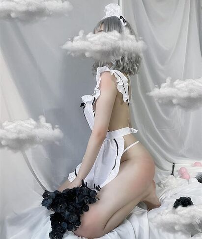 SINROYEE Sexy maid costume Bras for women Sexy cosplay Outfits Panties sets for women Lovely in Kuwait
