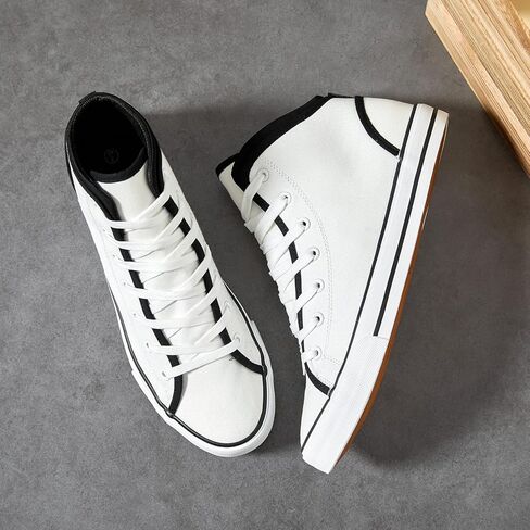 أحذية رياضية بيضاء من القماش الكتاني للرجال من Yageyan للأحذية العصرية باللون الأسود الكاجوال in Kuwait