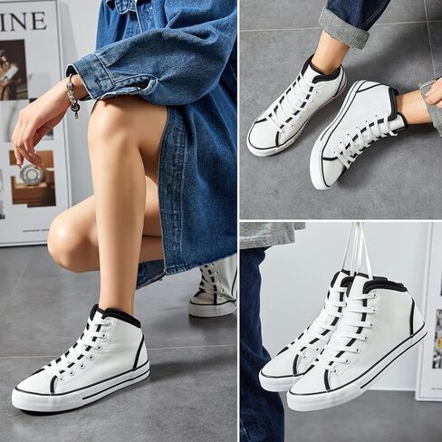 أحذية رياضية بيضاء من القماش الكتاني للرجال من Yageyan للأحذية العصرية باللون الأسود الكاجوال in Kuwait