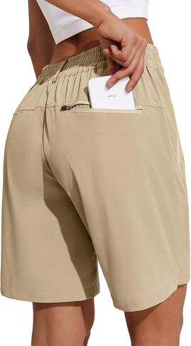 COOrun Womens Hiking Cargo Shorts Quick Dry Summer Half Pants Golf Travel Athletic 8"/7" Length Shorts with Zipper Pockets in Kuwait
