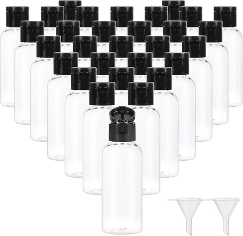 زجاجات سفر قابلة لإعادة الملء من شيكور، مجموعة من 30 زجاجة 60 مل بلاستيكية فارغة مانعة للتسرب مع غطاء قلاب لشامبو كريمي وصابون سائل in Kuwait