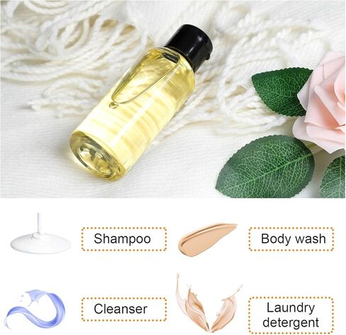 زجاجات سفر قابلة لإعادة الملء من شيكور، مجموعة من 30 زجاجة 60 مل بلاستيكية فارغة مانعة للتسرب مع غطاء قلاب لشامبو كريمي وصابون سائل in Kuwait