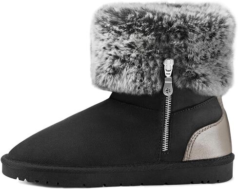 mysoft Womens Winter Boots with Fur Lined Classic Warm Soft Ankle Slip On Snow Boots in Saudi Arabia