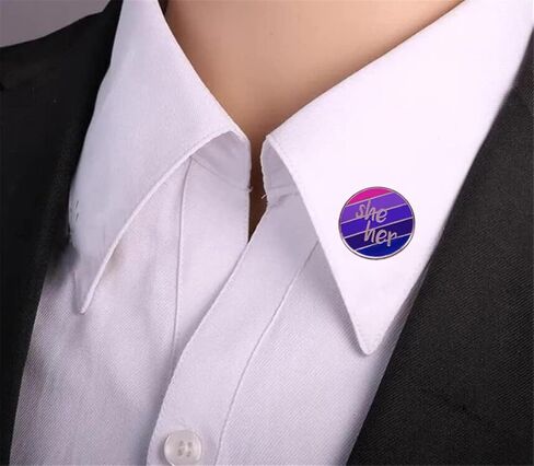 هي / لها ضمير المينا دبوس هي لها ثنائي الجنس فخر العلم دبوس مخصص دبابيس قميص طية صدر السترة المعلم حقيبة الظهر شارة الكرتون هدية دبابيس دبابيس للنساء in Kuwait