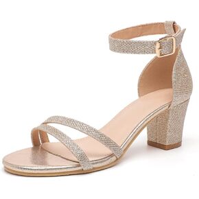 kkdom Women Fashion Open Toe Ankle Strap Chunky Heels Sexy Sandals Comfort Women Dressy Summer Shoe for Party Dating Daily Work in Saudi Arabia