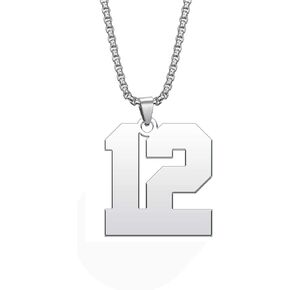MZC Jewelry Gold Number Necklace for Men Boys Personalized Custom Lucky Stainless Steel Jersey Baseball/Soccer/Football/Basketball Number Chain Pendant for Soprts Fan Unisex in Kuwait