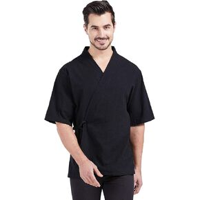 Nanxson Chef Coat Japanese Kimono Cardigan Sushi Jacket Short Sleeve Workwear for Kitchen,Cooking,Bistro CFM0074 in Kuwait