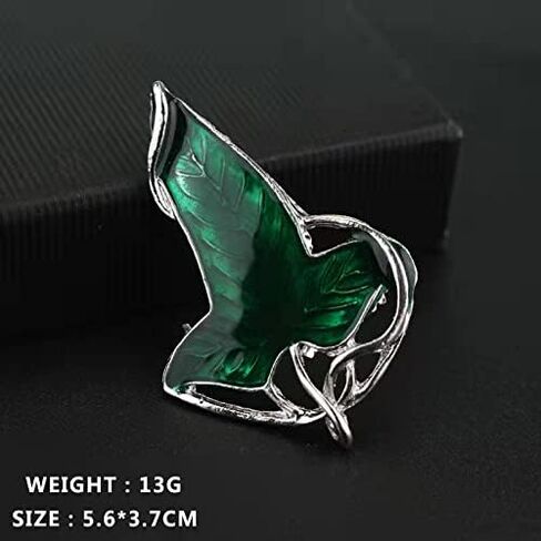 Alloy Elven Leaf Brooch Green Leaf Brooch Clasp Pin Elven Cloak Leaf Clasp Costume Accessory Movie Inspired Elven Green Leaf Pin Gift for King of The Elves Fans in Saudi Arabia