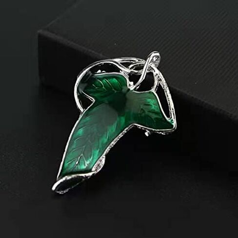 Alloy Elven Leaf Brooch Green Leaf Brooch Clasp Pin Elven Cloak Leaf Clasp Costume Accessory Movie Inspired Elven Green Leaf Pin Gift for King of The Elves Fans in Saudi Arabia