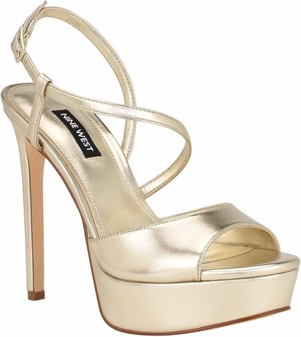 Nine West Women's Geez Heeled Sandal, Gold 710, 5.5 in Kuwait