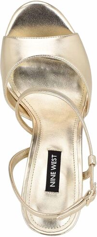 Nine West Women's Geez Heeled Sandal, Gold 710, 5.5 in Kuwait