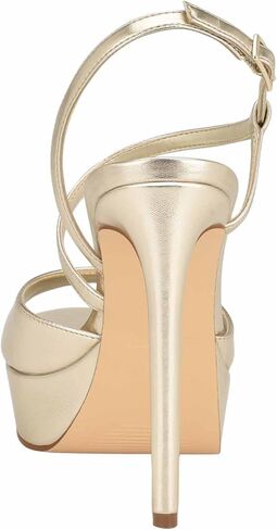 Nine West Women's Geez Heeled Sandal, Gold 710, 5.5 in Kuwait