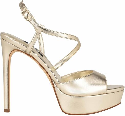 Nine West Women's Geez Heeled Sandal, Gold 710, 5.5 in Kuwait