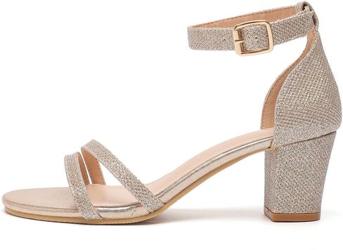 kkdom Women Fashion Open Toe Ankle Strap Chunky Heels Sexy Sandals Comfort Women Dressy Summer Shoe for Party Dating Daily Work in Kuwait