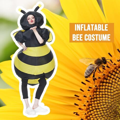 ReneeCho Inflatable Bee Costume Halloween Suit for Adult Women Cosplay Party Dress Blow up Costume in Saudi Arabia