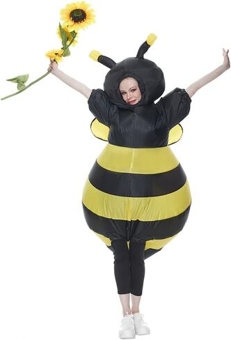 ReneeCho Inflatable Bee Costume Halloween Suit for Adult Women Cosplay Party Dress Blow up Costume in Saudi Arabia