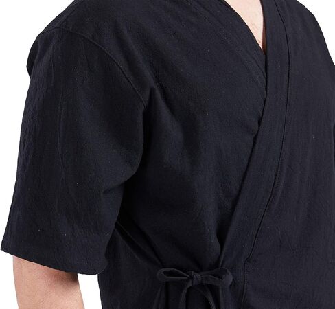 Nanxson Chef Coat Japanese Kimono Cardigan Sushi Jacket Short Sleeve Workwear for Kitchen,Cooking,Bistro CFM0074 in Kuwait