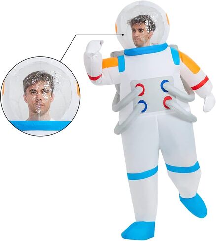 زي رائد فضاء من JUROSAICA، زي رائد فضاء قابل للنفخ، بدلة رائد فضاء للبالغين، بدلة نيسيي مضحكة، زي الهالوين للنساء والرجال والمراهقين، للحفلات التنكرية in Kuwait