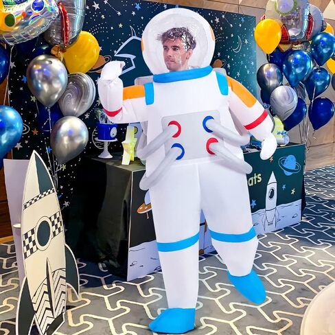 زي رائد فضاء من JUROSAICA، زي رائد فضاء قابل للنفخ، بدلة رائد فضاء للبالغين، بدلة نيسيي مضحكة، زي الهالوين للنساء والرجال والمراهقين، للحفلات التنكرية in Kuwait