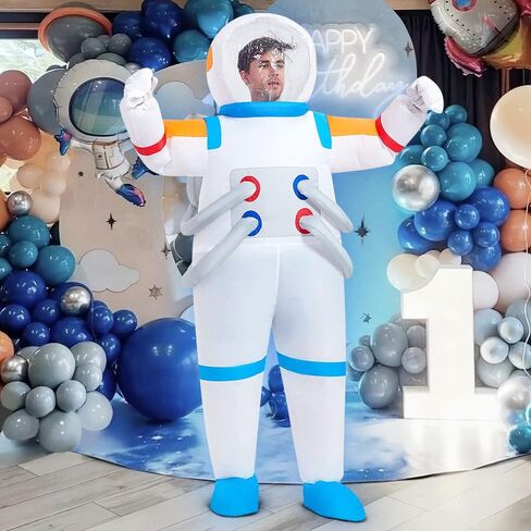 زي رائد فضاء من JUROSAICA، زي رائد فضاء قابل للنفخ، بدلة رائد فضاء للبالغين، بدلة نيسيي مضحكة، زي الهالوين للنساء والرجال والمراهقين، للحفلات التنكرية in Kuwait