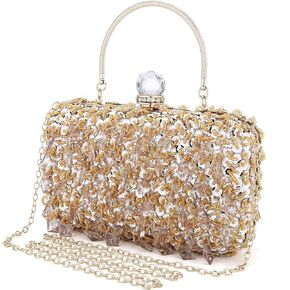 UBORSE Women Wedding Clutch Rhinestone Bling Sequin Evening Bags Vintage Crystal Beaded Cocktail Party Party Purse