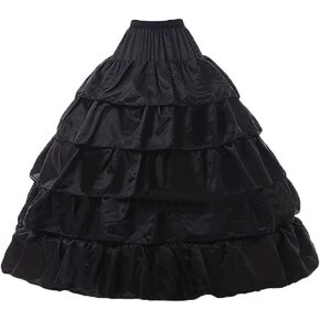 Women Crinoline Petticoat 6 Hoop Skirt Slips A-line Long Underskirt for Wedding Bridal Dress Ball Gown Half Slips Red
