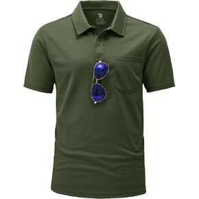 BGOWATU Men's Polo Shirts Short Sleeve Collared Golf Shirts Quick Dry Tennis Shirt with Pocket in Saudi Arabia