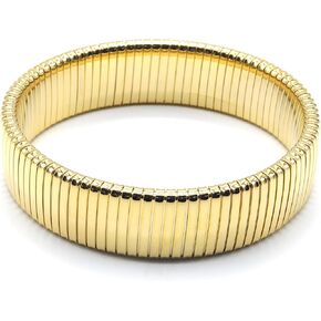 Marshal Metal Fashion Bracelet Stretch Omega CHain 18K Gold Plated Brass Tubogas Bracelet