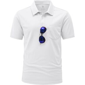 BGOWATU Men's Polo Shirts Short Sleeve Collared Golf Shirts Quick Dry Tennis Shirt with Pocket