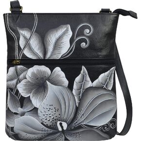 Anna by Anuschka Women's Hand-Painted Genuine Leather Slim Cross Shoulder Bag